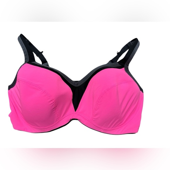Torrid Active Sports Bra Size 44DD Convertible J-Hook Underwire Pink Black - Picture 1 of 8